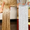 Curtain & Drapes Shiny Tassel Silver Line String Door Window Decoractive Valance Living Room Divider Wedding DIY Home DecorationCurtain