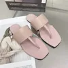 Mulheres chinelos planos Designer Sandal Beach Selppers Real Leather SlidessQue Head Summer Sandálias Candy Vintage Sandals No373