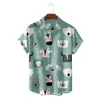 Casual shirts heren heren heren Hawaiiaans shirt mode zomer strand kleding blusas cartoon dier camisa blouses knoopchemise knoop