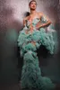 Stage Wear Anniversaire Robe De Soirée Femmes Sheer Drag Queen Outfit Gogo Damcer Clubbing Las Vegas Showgirl Mariage Mariée Carnaval CostumesStage