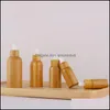Packing Bottles Office School Business Industrial Natural Bamboo Glass Essential Oil Bottle Brown Light-Proof Plastic Head Dropper Aromath