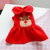 Dog Apparel Clothes Christmas Elk Couple Dress Skirt Fit Small Puppy Pet Cat All Seasons Cute Costume CoatDog