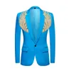 Men's Suits & Blazers Mens Pink Sequin Wing Dress Blazer 2022 Brand Single Button Suit Jacket Men Party Wedding Stage Groom Tuxedo Roupa Mas