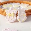 Mädchen Baby Keks Form Acryl Präge Presse Stempel Lätzchen Kopfbedeckung Fondant Cookie Cutter Haushalt Dusche DIY Backen Werkzeuge 220721