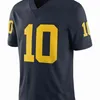 Mit Custom Stitched Michigan Wolverines Tom Brady # 10 Maize Blue NCAA Jersey Hommes Femmes Youth Football Jersey XS-6XL