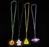 Bijoux lumineux LED pour Halloween, cadeaux de fête, pendentif effrayant, colliers, accessoires d'ambiance, en caoutchouc souple