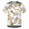 Men's T-Shirts Summer Baroque Chain T-shirt Men 3D Printed Casual Harajuku Style Street Men's Clothing TopMen's