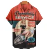 Рубашка в стиле ретро, мужские рубашки, гавайские рубашки, мужские рубашки Route 66, летние свободные дышащие рубашки с 3d принтом для мужчин, ретро с коротким рукавом 220630