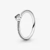 Neue Marke 925 Sterling Silber Clear Heart Perlen Ring für Frauen Eheringe Modeschmuck