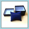 Fashion Watch Boxes Black Red Blue Paper Square Case With Pillow Jewelry Display Box Storage Drop Delivery 2021 Cases Accessories Watches