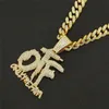 Pendentif Colliers Hip Hop Zircon Cubique Seulement La Famille Avec 13mm Glacé Bling Lock Miami Chaîne Cubaine Collier DropPendant Neckla4334450