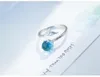 Pierścienie klastrowe Pianka syrena palca wskazująca pierścień palec koreański świeży 925 srebrny temperament osobowość rozmiaru otwierającego Ringscluster