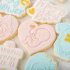 Embossed Baking Cookie Mould Mom to Baby DIY 3D Acrylic Cookie Cutter Frosting Love Cut Die Stamp Fondant Craft Maternity Gift LT0035