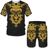 Street Tyrant Sportswear Fit Vêtements surdimensionnés pour hommes T-shirt imprimé en 3D Ensemble 2 pièces 220708