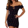 Womens Street Style Casual Fashion Sling Mini Sleeveless Printed Dress Party Holiday Wear Beach Kjol 220615