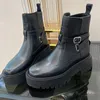 Дамские дизайнерские кружевные сапоги модные ковбойские ботинки Martin Boots 5.5cm платформ Boot Bust Buckle Buck-Up Desert Knight Boots с коробкой №397