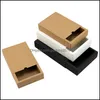 Packing Boxes Office School Business Industrial Black Kraft Gift Package Card Box White Paper Der Cardboard Favors Packaging Drop Delivery