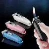 Newest razor Shaped Lighter Inflatable No Gas Metal Cigar Butane Cigarette Flame Lighters Smoking Tool Home Decorative Ornaments