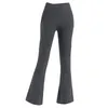 2023 Align Lu-07 Yoga Pants Solid Color Nude Sports Shaping Waist Tight Flared Fitnessルーズジョギングスポーツウェアレディースナインポイントフレアパンツ高品質