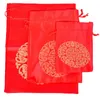 Present Wrap 10 PCS Peace Blessing Bags Creative Wedding Candy Bag Brocade Supplies Year Red DrawString Baggift
