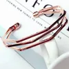 Alliage de métal doré flèche lien chaîne bracelet torsadé nouveau trois couches romantique ouvert manchette bracelets/Bracelet ensemble pour les femmes GC966