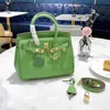 Çanta zarif tasarımcı moda platin çanta çanta büyük omuz bayan gerçek deri yeşil el çantası