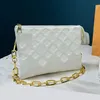 سلاسل Crossbody Women Lands Handbags أكياس كتف ابنته سيدة حقيبة يد حقيبة خيف فرس فرنزيه محفظة جلدية حقيقية.