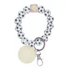 Bracelets à brins de perles DIY, porte-clés pendentif en bois, ballon de Sport, Football, Baseball, basket-ball, étiquette en bois, perles, bijoux à la mode