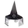 Sombreros de Halloween Sombrero de bruja Malla Decoración festiva Disfraz de niños adultos Accesorios de fiesta Gorras