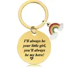 18 Styles Mother's Day Rainbow Round Keychain Gift Gold Stainless Steel Round Metal Key chain With Lettering For MAMA Holiday Gifts