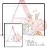 Bloemen Wall Art Pictures For Girls Room Decoratie Personaliseerde poster Babynaam Aangepaste canvas schilderij Kinderdagverblijf Afdrukken roze 220716