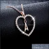 Pendant Necklaces Pendants Jewelry 26 Letters Heart Love Crystal Necklace Women Sier Gold Chain Cubic Zirconia Personal Ideas Luxury Pande