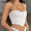 Kvinnors tankar Camis White Black Backless Sexy Corset Crop Top Sleeveless Spaghetti Strap Tank Topps Summer Women Casual Tube Bustier 2022 9