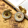 Decorative Objects & Figurines Vintage Copper Retro Luminous Compass Flip Cover Pocket Watch Camping Hiking Nautical Marine Outdoor Pography