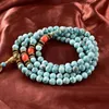 8 mm natürliche türkisfarbene Japamala für Damen und Herren, Meditation, Yoga, Geist, inspirierender Schmuck, 108 Mala-Perlen-Halskette