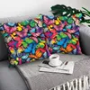 Travesseiro de travesseiro colorido de borboleta colorida super macia curta almofada de almofada de almofada de carro decoração de casas de barra de casca de poliéster Case Cushio 220714