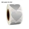 غلاف الهدايا 300pcs/roll heart ملصقات القلب طوابع بطاقات البطاقات حزمة السكر قصاصة القرطاسية قطرة