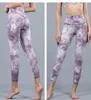 Yoga Outfits Dye Byxor Hår Slipning Naken Tyg Nine Byxor Kvinnor Hög midja Kamouflage Persika Rumpa Tight Movement