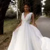 Свадебное платье 3D цветы V-образный вырезок A-Line Backless Bride Hown 2022