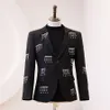 Male Singer Host Concer Stage Performance Shiny Blazer Rhinestones Fringe Suit Coat Single Button Slim Fit Tuxedo Banquet Suit Jackets