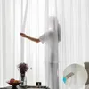 Cortinas Cortinas transparentes blancas europeas para sala de estar, dormitorio, ventana, resistente a los arañazos, tul translúcido, acabado DrapeCurtain