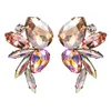 Dingle ljuskrona 2022 Böhmen Luxury Crystal Stud örhängen för kvinnor Fashion 4 färger uttalande Rhinestone Earings Party Jewelrydangle