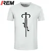 Rem Tee Bike Lines Cycling Nowator Creative Mens Men Tshirt Tshirt krótkie rękawe o szyję bawełniana swoboda koszulka TEE TEE 220712