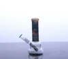 4 Inch glass mini dab Bong rasta colored oil rig w-ax WK-023 joint 10mm