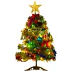 Weihnachtsdekoration, 50 cm großer, beflockter Baum mit gemischten mehrfarbigen Lichtern, immergrüne Glasfaser-Fröhliche Dekoration für Zuhause, Weihnachten