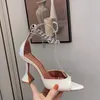 High quality women lady chains awg amin style designer high heel sandal shoes dress party footwear wholesale factory drop shippment D5036