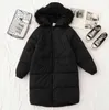 Vrouwen dikke lange winterparka vrouwelijke ritszak buffer jassen met bont kraagkap outfit warme jassen lente herfst winter l220725