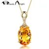 Black Angel Luxury Mermaid 18K Gold Citrine Gemstone Pingnder Colar para Mulheres Jóias de Jóias Gift de Natal 220722