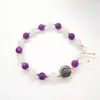 Charm Bracelets Natural Amethyst White Moonstone Relieve Stress Anxiety Health Care For Women Lady Daily Mother's Day Lover GiftsCh