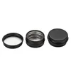 Cosmetics Container Empty Black Aluminum Tin Jars Lip Balm Bottle Candle Tea Cans Box with Screw Lids